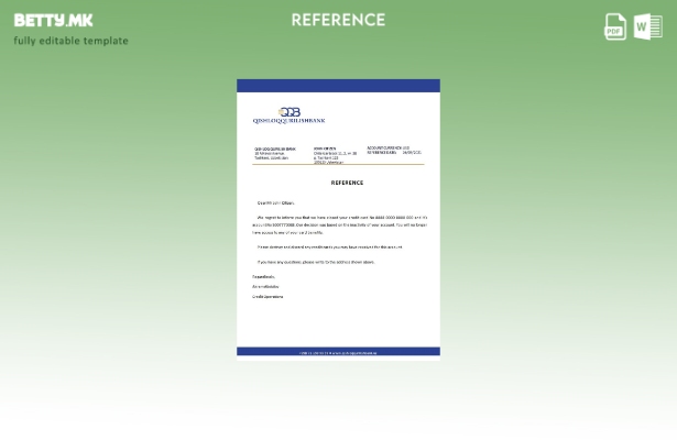 Модерен стил Узбекистански Qishloq Qurilish банка референтен шаблон за затворање